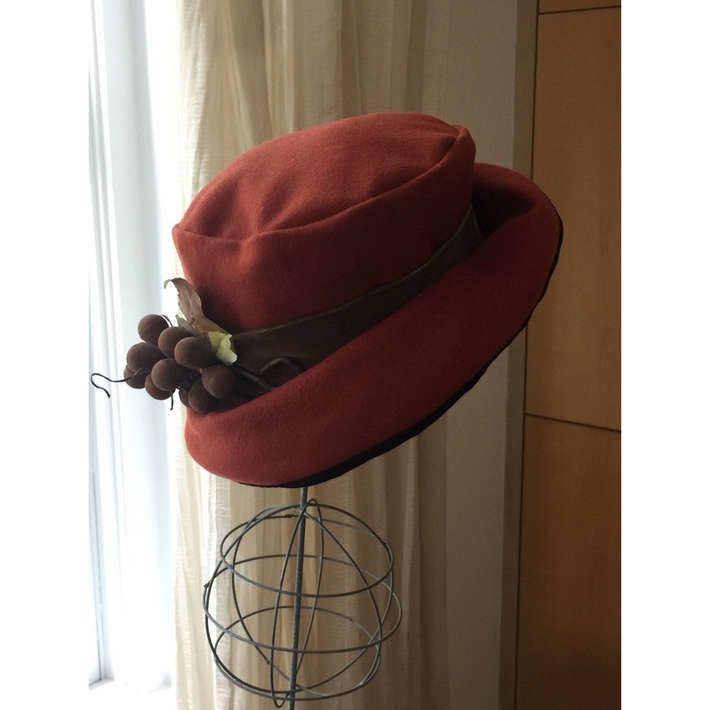 Period Style  Custom Made Ladies Hat - Wool & Velvet-One of a kind
